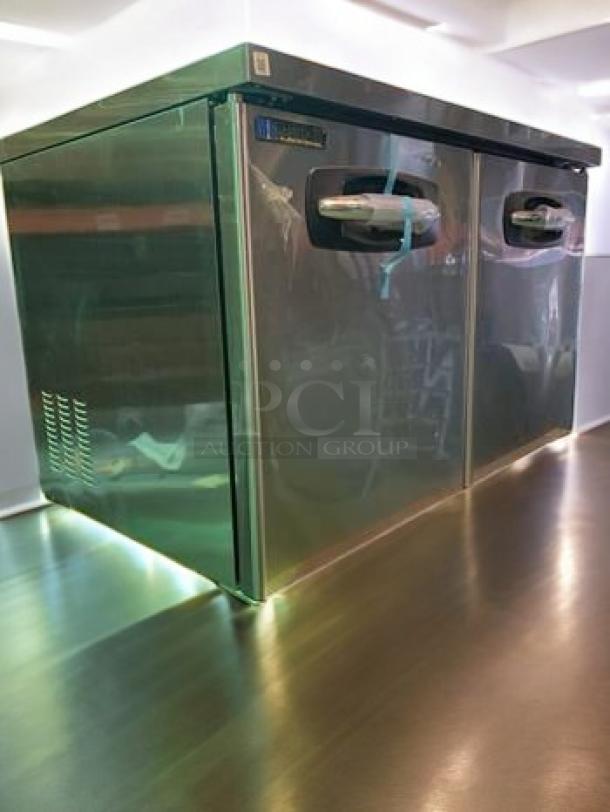 Brand New Blue Air UR48 undercounter refrigerator, dual solid doors, 48" wide, stainless steel, 115V. Fully tested.