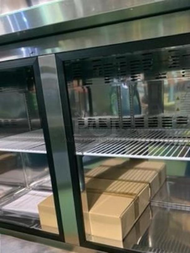 Brand New Blue Air UR48 undercounter refrigerator, dual solid doors, stainless steel, 48” wide, 115V, fully tested.