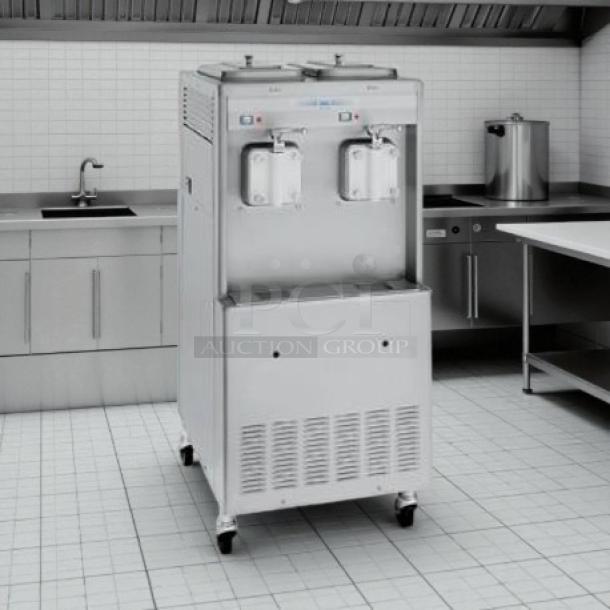 Taylor 772-63 Soft Serve Freezer, floor model, self-contained, two flavor, 460v 3ph, tested, working, excellent condition.