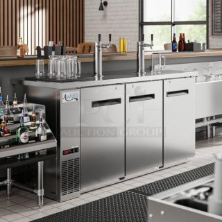 Avantco UDD-72-HC double tap kegerator, stainless steel, excellent condition, visible brand label, tested and working.