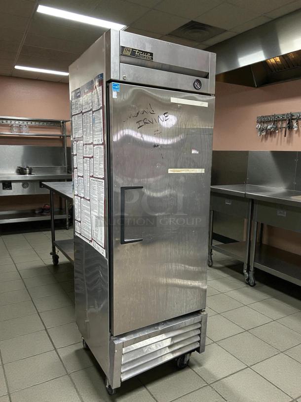 True T-23F-HC one section solid door reach-in freezer; excellent condition; tested, working; labels with instructions.
