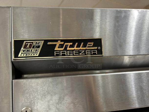 True T-23F-HC freezer in excellent condition. Stainless steel, solid door, 27" width. Tested and working. Model label visible.
