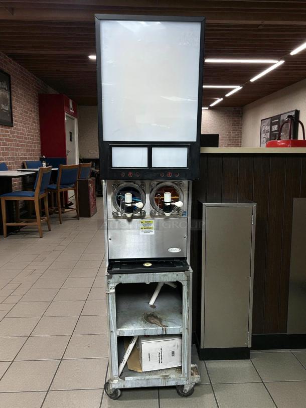 Cornelius 621466142 Viper™ Frozen Drink Machine, 29", 4 bowls, 230v, tested and working, includes visible safety labels.