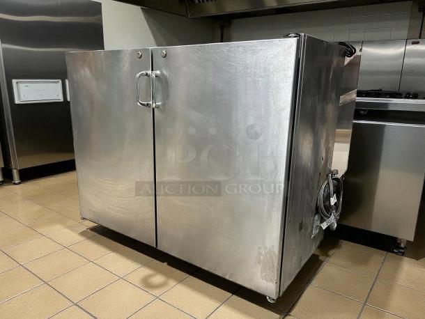 INFINITY IBCRS-2D-SSD 37" high backbar refrigerator, stainless steel, dual doors, tested, excellent condition.