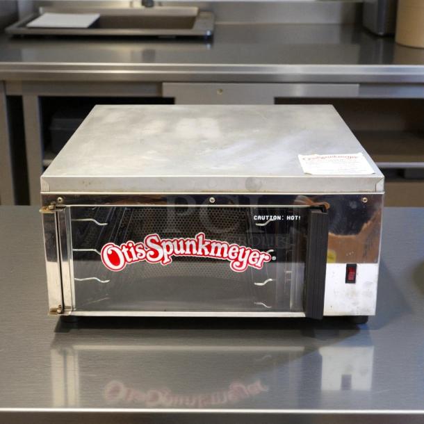 Otis Spunkmeyer Model OS-1 convection cookie oven, tested, includes two trays, working condition, visible branding.