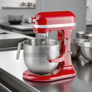 KitchenAid Professional 6000HD stand mixer in red. Tilt-head design, stainless steel bowl, excellent condition. Tested and working.