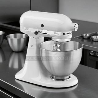 Outstanding Find  – KitchenAid KSM75WH1 – Classic Plus Series 4.5 Qt Tilt-Head Stand Mixer – 120V – Tested & Working! - Item #1216969