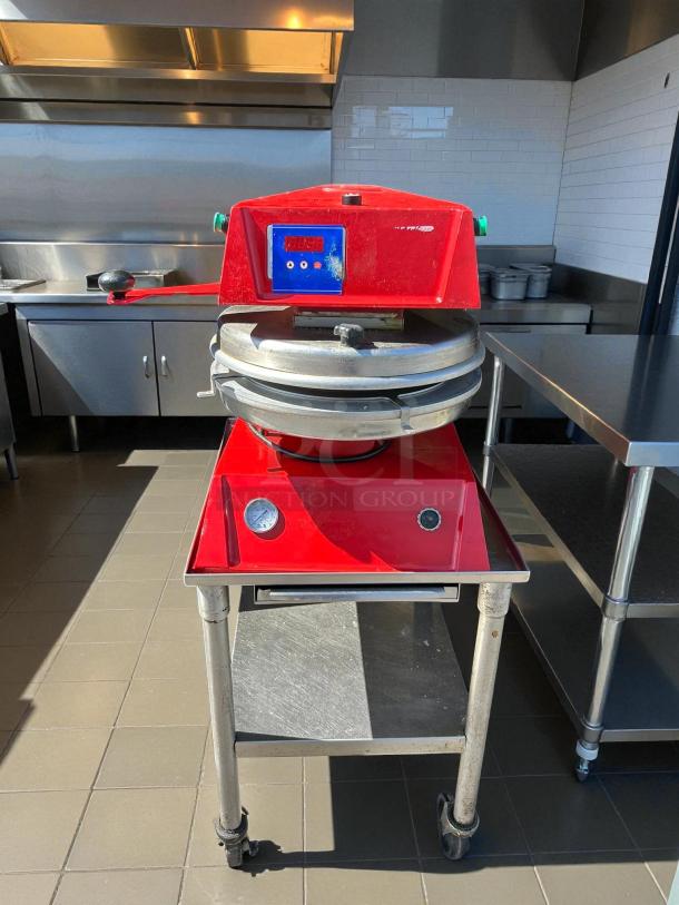 Proluxe DP2300 12" Pizza Press in excellent condition, red color, with digital display; 208 volts; stand not included.