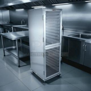 Brand new Lockwood CA72-RR12-6-R proofing/holding/display cabinet, 18 pan capacity, stainless steel, glass door.