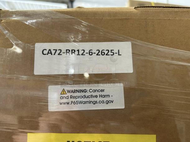 Brand new Lockwood CA72-RR12-6-R Proofing Cabinet box with warning label. Model: CA72-RR12-6-2625-L.
