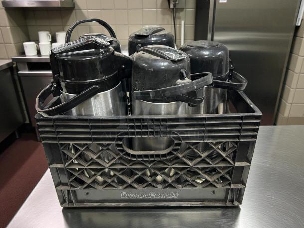 Holiday House APS22GW 2.2L airpot set in a crate. Stainless steel body, glass lined, with sight glass. Tested, working condition.