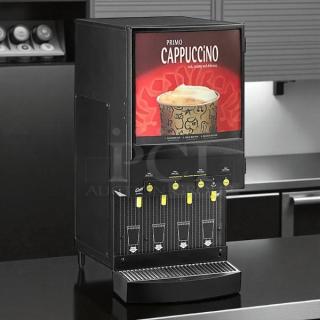 Curtis PC4 Cappuccino Machine, 4 stations, excellent condition, four 4 lb. hoppers, Primo sign, 120V, tested and working.