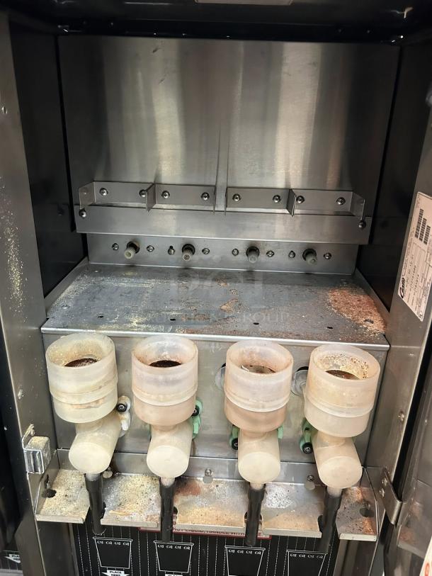 Curtis Cafe Series PC4 Cappuccino Machine; four 4 lb. hoppers, tested, working, excellent condition, 120V, stainless steel.