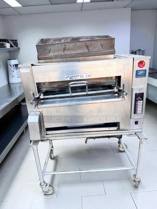 Duke FBB-NC-120 gas conveyor toaster oven, 43"W x 30"D x 53"H, excellent condition, natural gas, 120V, AS IS, USA-made.
