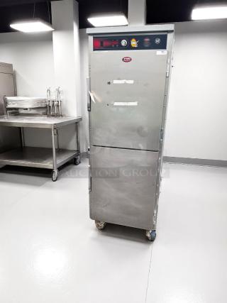 FWE UHST-13-OTB heated holding cabinet, 120V, excellent condition, stainless steel, on casters, tested and working.
