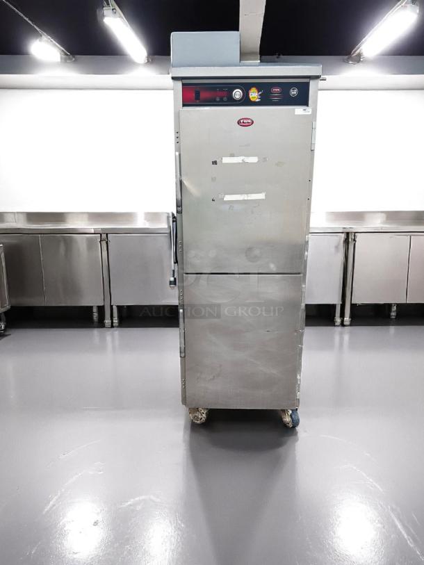 FWE UHST-13-OTB Heated Holding Cabinet, excellent condition, 120V, stainless steel, fully tested, visible control panel.