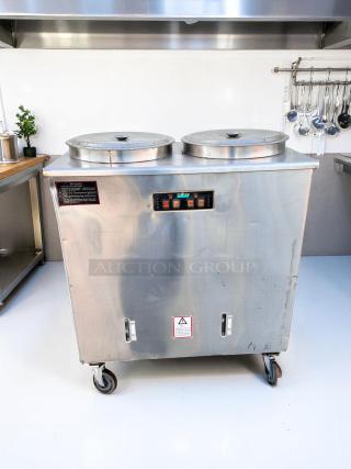 Wellborn BS-65L2 double-tank electric boiler in excellent condition, 220V, stainless steel, fully tested and working, on wheels.