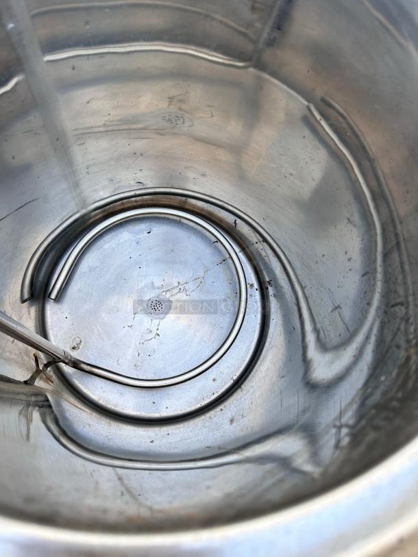 Wellborn BS-65L2 double-tank electric boiler interior showing heating element; excellent condition, 220V, fully tested.