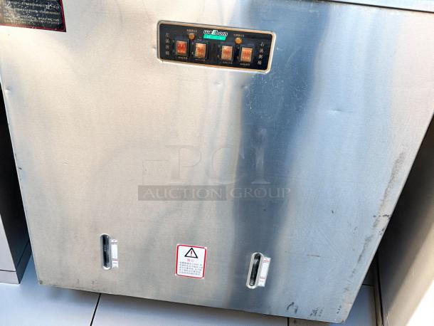Wellborn BS-65L2 double-tank electric boiler in excellent condition, stainless steel, 220V, tested and working, control panel visible.