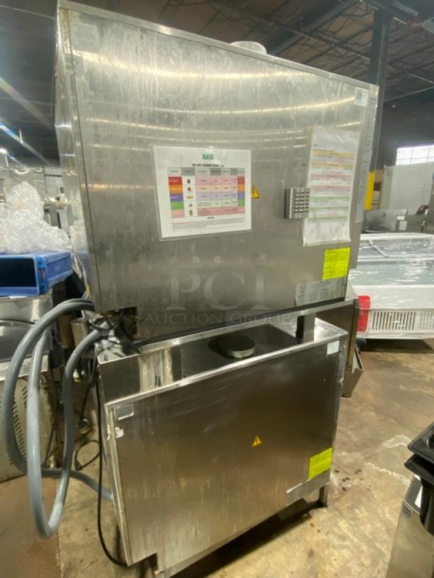 Rational iCombi Pro double-stacked combi oven, stainless steel, model LM100CGAXXXX, natural gas, on legs, wired oven rack.