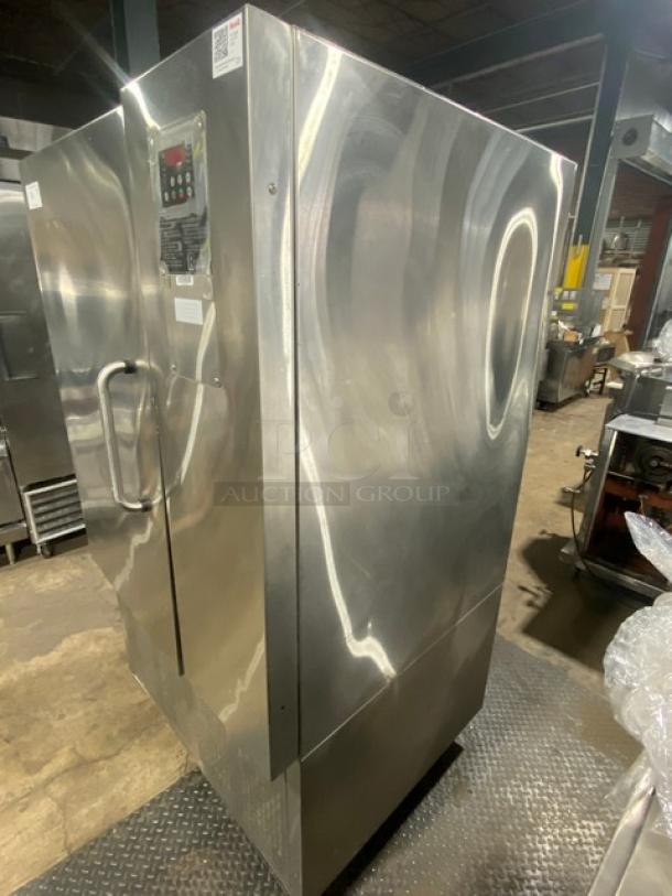 Randell BC18 stainless steel single door upright blast chiller with digital control. Model BC-18, SN W293559-1, 115/230V, 1 phase.