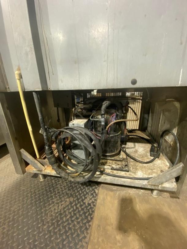 Randell BC18 stainless steel single door blast chiller, digital control, 115/230V 1 Phase, SN: W293559-1, on legs.