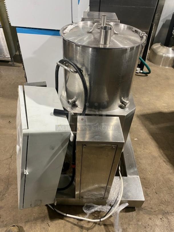 Stainless steel electric food processing machine with Yooyist digital timer; heavy duty, excellent condition.