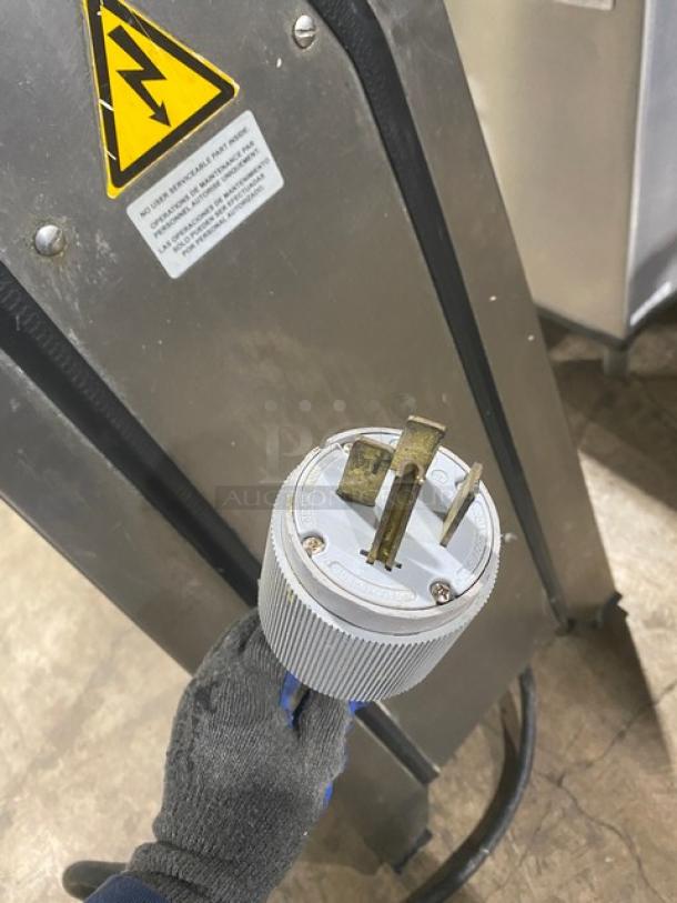 Robot Coupe BLIXER45 commercial food processor, stainless steel, 49.5 qt capacity, 2-speed, 208-240V, 3 phase plug shown.