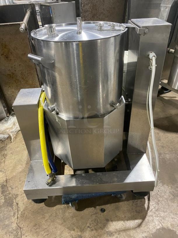 Commercial stainless steel electric cutter/mixer with 2-speed settings. Features Yooyist digital timer. Heavy-duty condition.