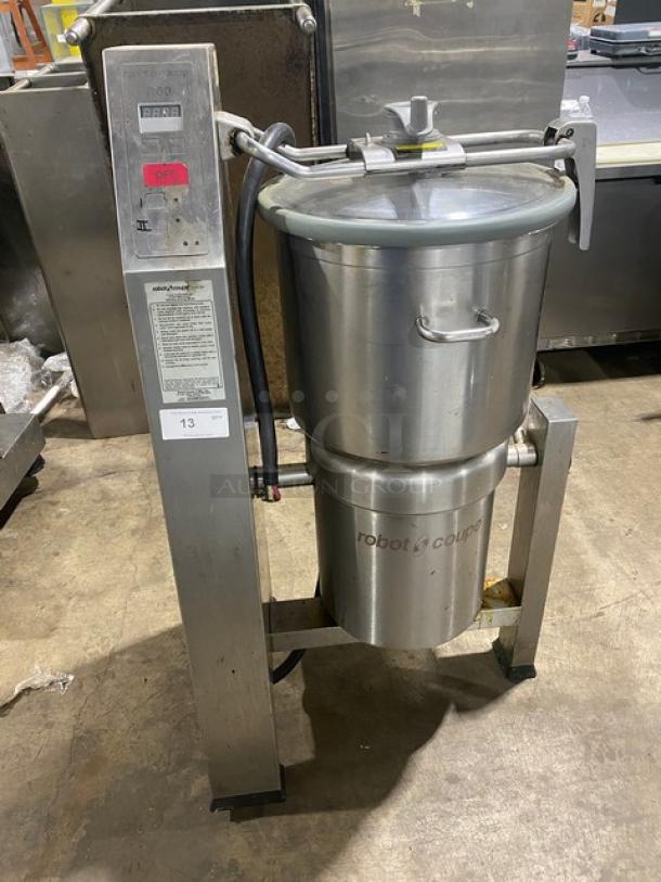 Robot Coupe R60 stainless steel commercial food processor, 66.5 qt capacity, electric, 2-speed, 208-240V, 3 Phase, Model SN: 6290113313J-05.