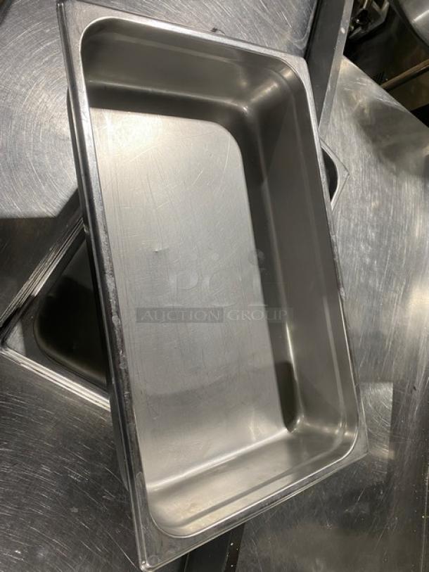 Winco SPJM104 stainless steel full-size anti-jam steamtable pan in excellent condition, ideal for commercial use.