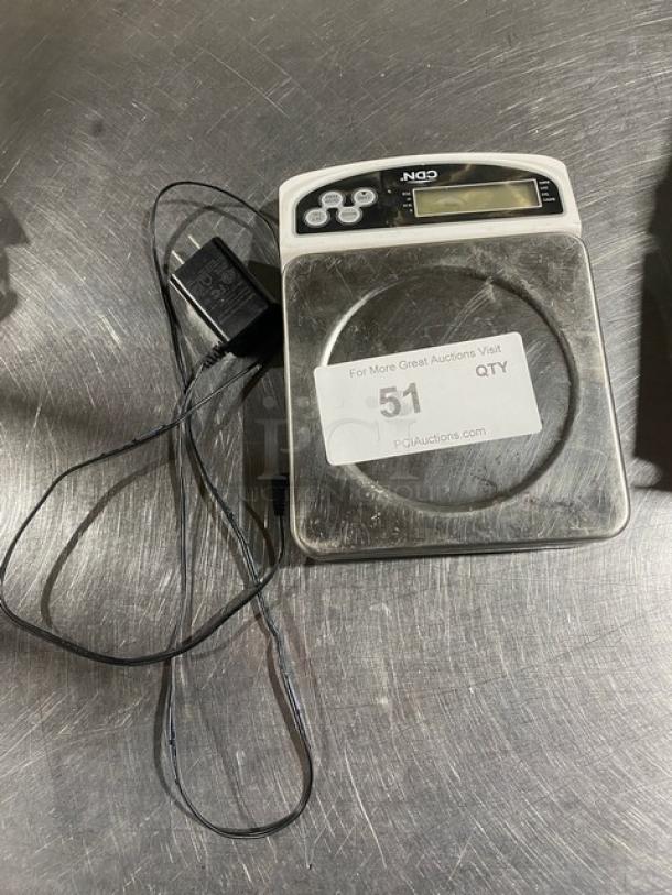 CDN Commercial 22 Lb. Digital Weight Scale, Model SD2206, with power cord. Appears in used condition, label reads "51 QTY".