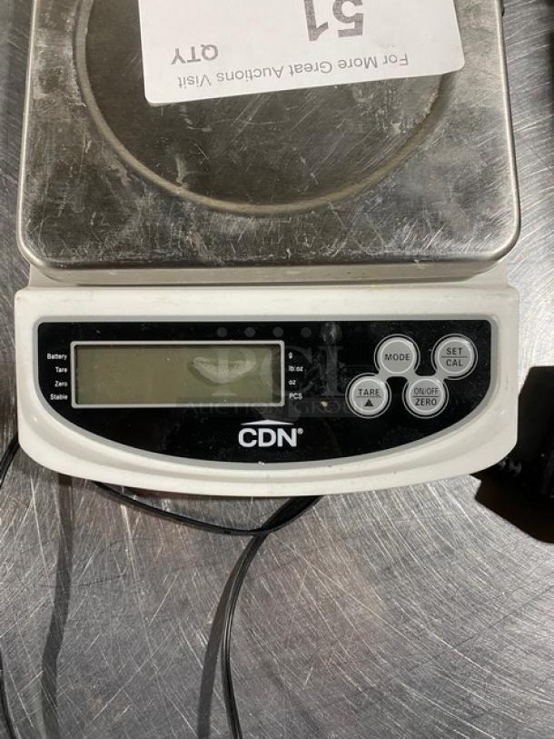 CDN Commercial 22 Lb. Digital Weight Scale, Model SD2206, with digital display, buttons for mode, tare, and settings.
