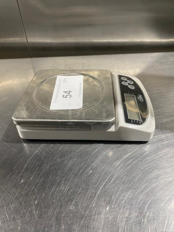CDN Commercial 22 Lb. Digital Weight Scale, Model SD2206, stainless steel platform, visible digital display, used condition.