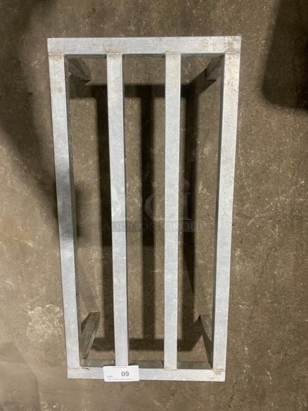 Commercial heavy-duty dunnage rack on legs, metal construction, suitable for storage, industrial-grade durability.