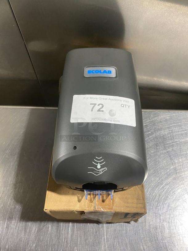 Ecolab Nexa Series commercial touch-free hand hygiene dispenser, new, with original box and labels, gray finish.