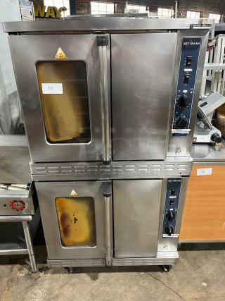Alto-Shaam! 2018! Late Model! Platinum Series Commercial Stainless Steel Natural Gas Powered Double Stacked Convection Oven! With Thermostatic Controls! With Wired Oven Rack! Model: ASC-4G SN: 2339714-000! 120V 1 Phase! On Casters! 2X Your Bid Makes One Unit! - Item #1217443