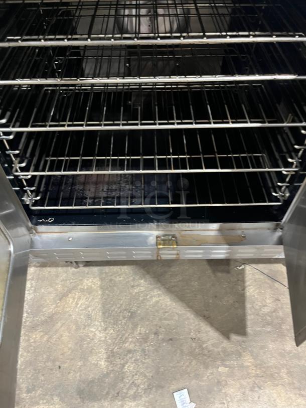 Alto-Shaam ASC4G commercial convection oven, stainless steel, natural gas, double stacked, thermostatic controls, 2018 model.