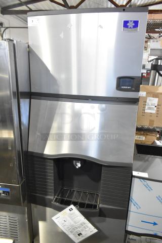 2019 Manitowoc IYF0600A-261 stainless steel ice head on SPA310 dispenser, 208-230V, 1 phase, excellent condition.