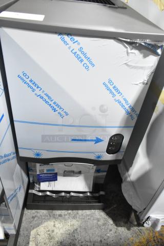 Brand new Manitowoc CNF0201A-161L stainless steel nugget ice maker, scratch and dent, lever dispensing, 10 lb. bin.