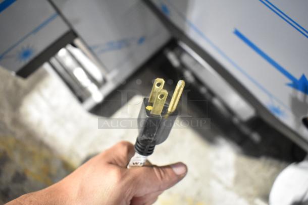 BRAND NEW Manitowoc CNF0201A-161L stainless steel countertop nugget ice maker. Scratch and dent condition. 115V plug shown.