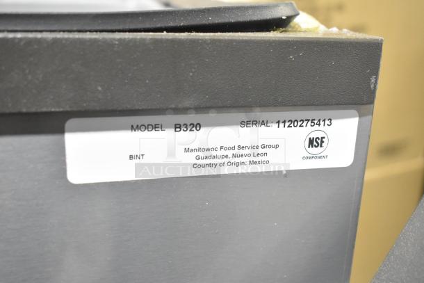 BRAND NEW Manitowoc B320 stainless steel ice bin, 210 lb. capacity; scratch and dent. Model B320, NSF certified.