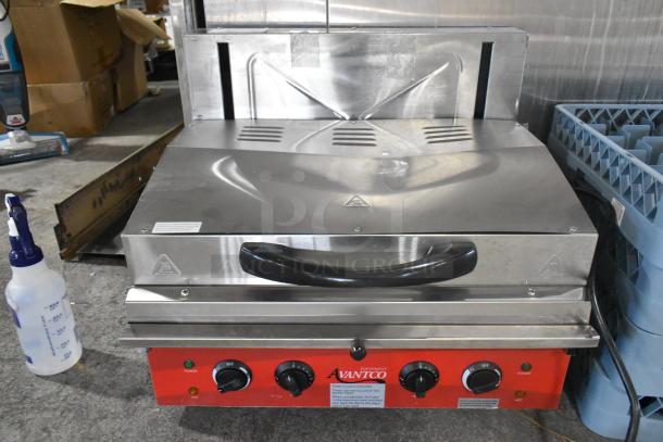 Brand new Avantco 177SAL23M 23" stainless steel salamander, electric, 208/240V, 1 phase, scratch and dent condition.