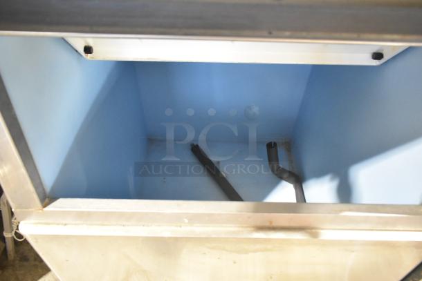 Hoshizaki KML-631MAH stainless steel ice head on B-500SF bin, 208-230V, 1 Phase, commercial condition, open interior view.