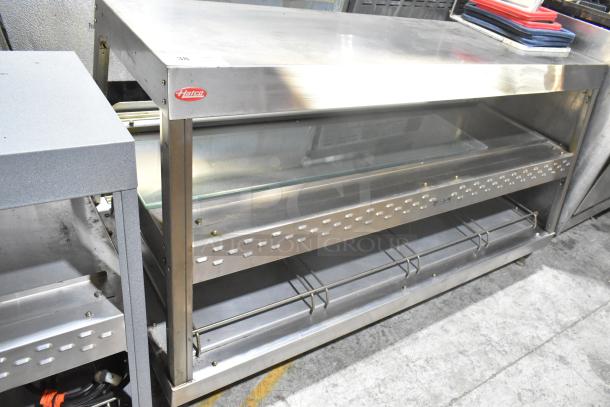 Hatco GRHD-4PD metal commercial countertop 2-tier warming display case, 120/240 volts, 1 phase, shown in used condition.