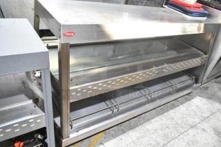 Hatco GRHD-4PD metal commercial countertop 2-tier warming display case, 120/240 volts, 1 phase, shown in used condition.