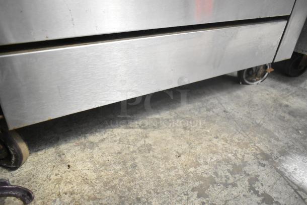 Southbend 436D-3C stainless steel charbroiler grill with oven, features over shelf, back splash, and commercial casters.