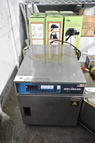 Alto Shaam 300-TH/III stainless steel cook and hold oven, 120 volts, 1 phase. Visible controls and markings. Used condition.