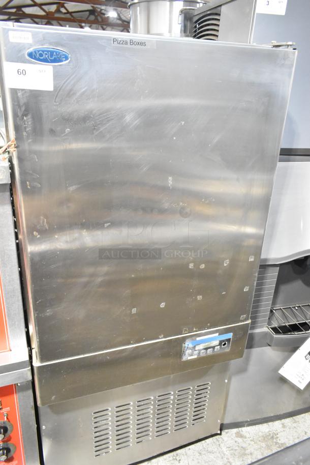 Norlake Stainless Steel Commercial Blast Chiller, used, visible surface marks, labels: Norlake, Pizza Boxes; digital control panel.