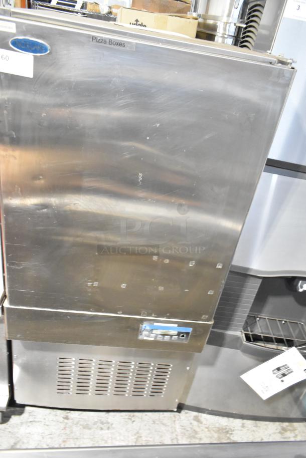 Norlake stainless steel commercial blast chiller, visible wear, Norlake logo, control panel, suitable for food industry use.